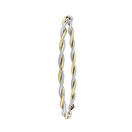 9ct Yellow/White Gold Ladies Twist Bangle