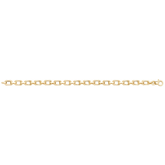 9ct Gold Ladies Hollow Link Bracelet