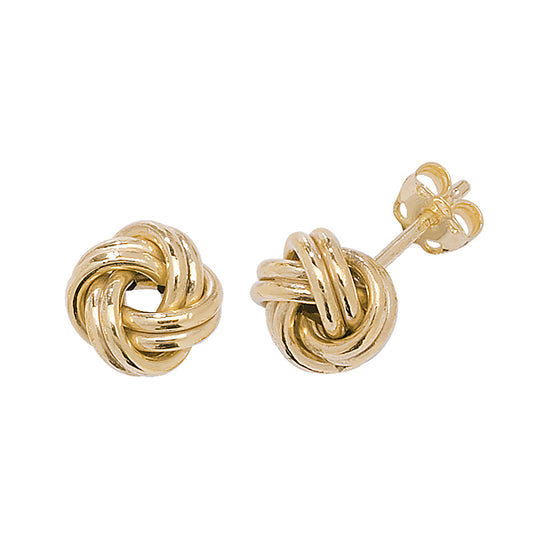 9ct Gold Double Knot Stud Earrings