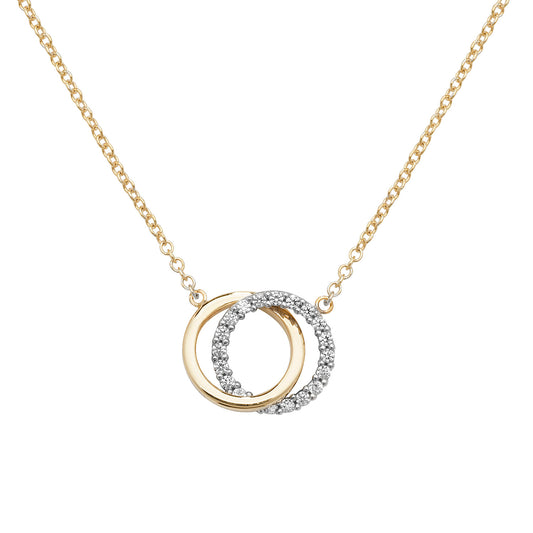 9ct Gold Ladies Interlocking Circle Necklace