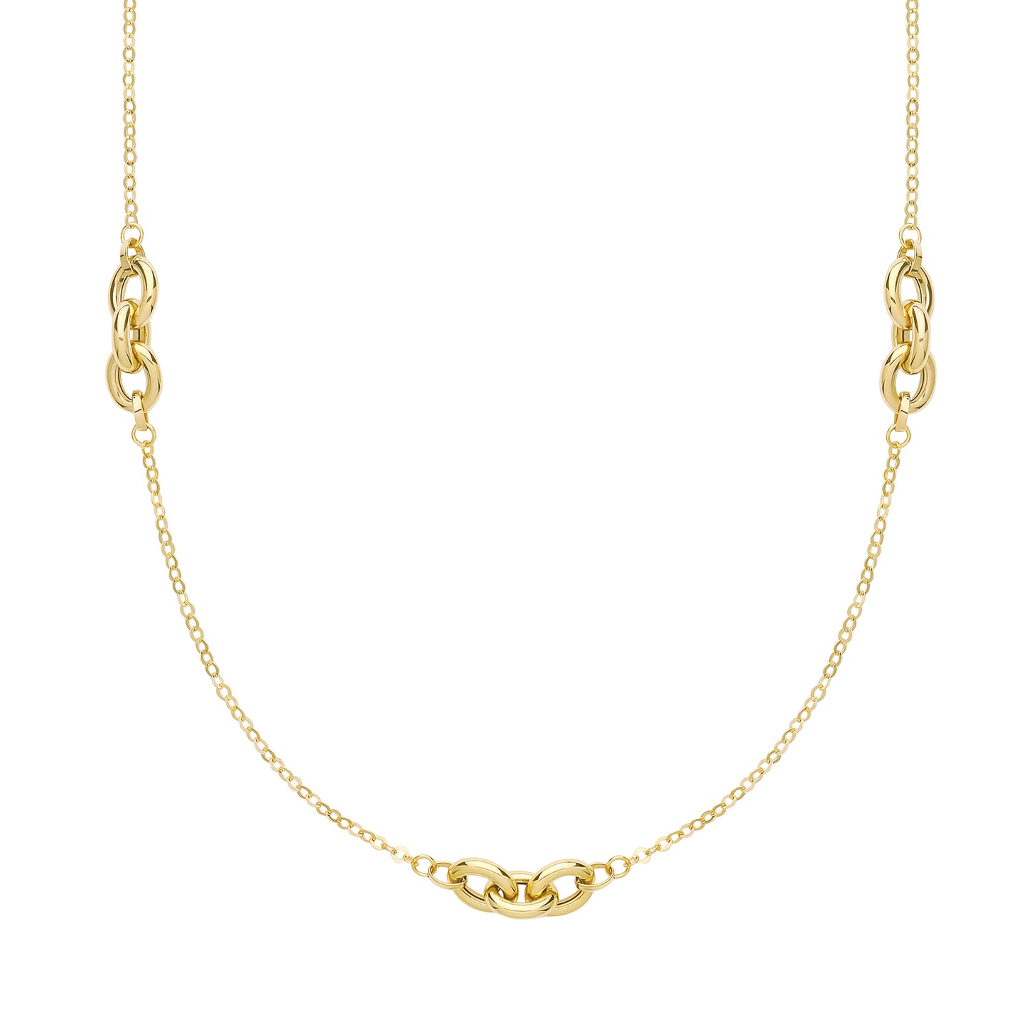 9ct Gold Triple Interlockng Necklet