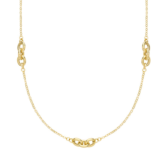 9ct Gold Triple Interlockng Necklet